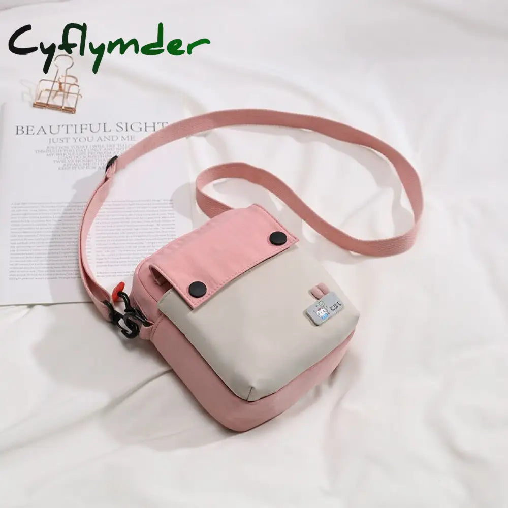 Cyflymder Mini Shoulder Bag Female Small Canvas Fashion Cross Body Casual Handbag Simple Zipper