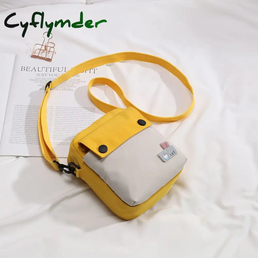 Cyflymder Mini Shoulder Bag Female Small Canvas Fashion Cross Body Casual Handbag Simple Zipper