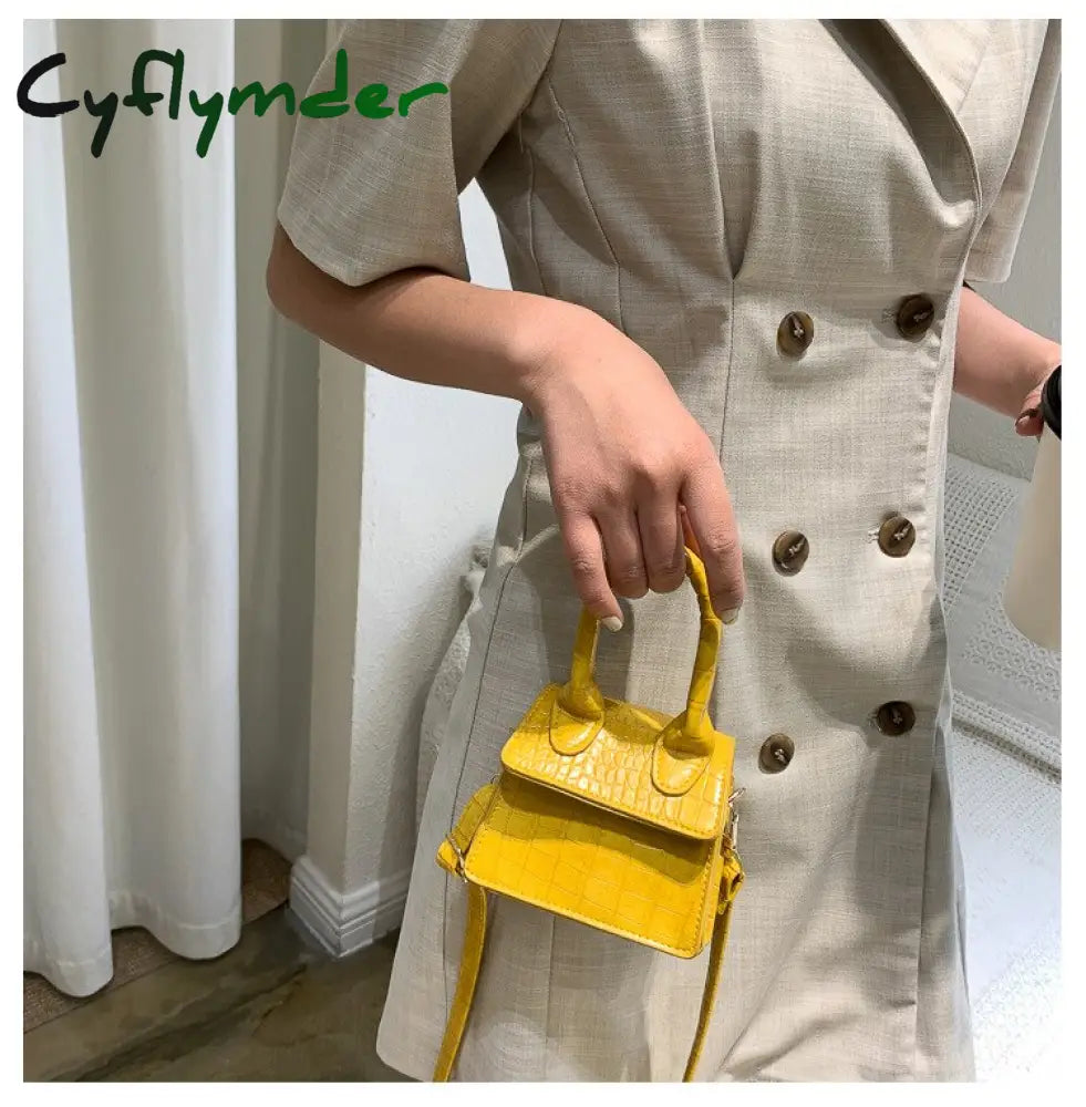 Cyflymder Mini Tote Bag Crocodile Pattern Flip Messenger Crossbody Female Simple Shoulder Small