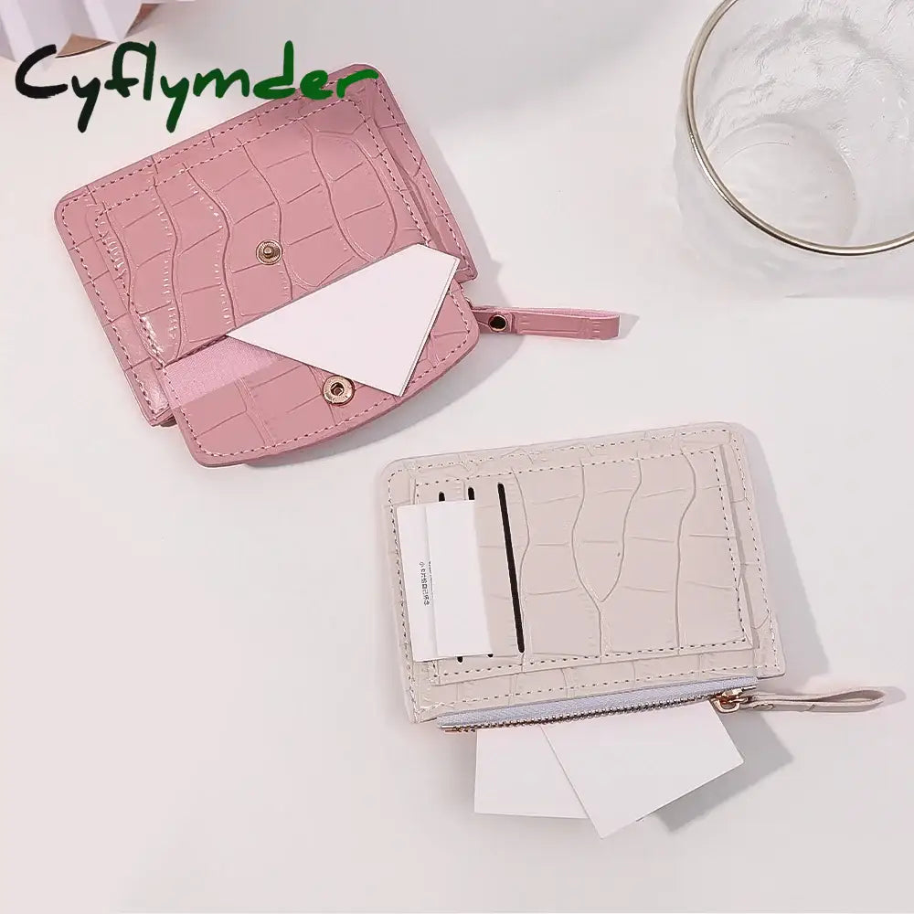 Cyflymder Mini Wallets Hasp Solid Multi-Cards Holder Women Simple Leather Female Purse Coin Short