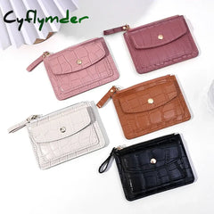 Cyflymder Mini Wallets Hasp Solid Multi-Cards Holder Women Simple Leather Female Purse Coin Short