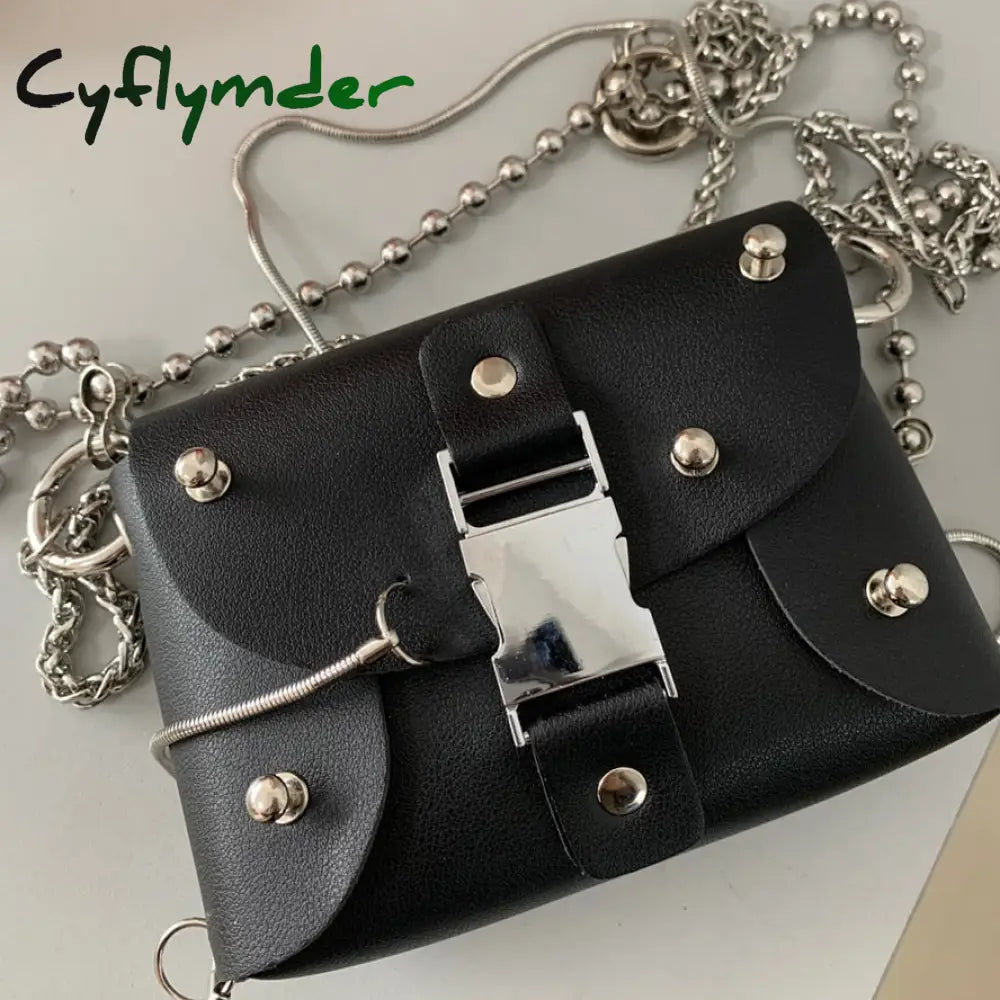 Cyflymder Mini Women’s Bag Party Lady Shoulder Bags Rock Street Style Women Crossbody Metal Chain