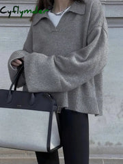 Cyflymder - Minimalist Oversized Sweater Knit Tops