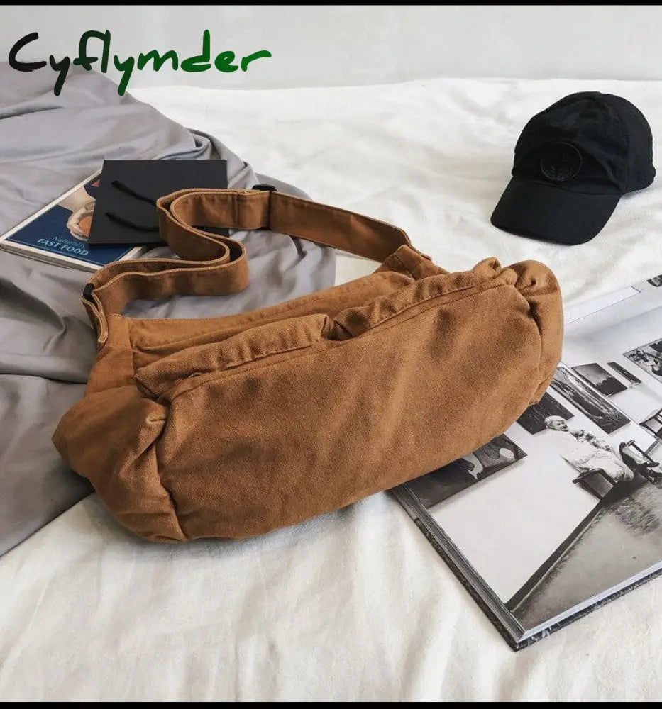 Cyflymder Multi Pockets Canvas Big Size Handbag Female Male Teenager Student Over Large High Street