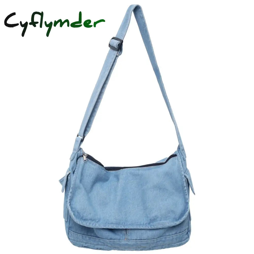 Cyflymder Multi Pockets Messenger Bag Large Capacity Girl Shoulder Bags Fashion Canvas Crossbody