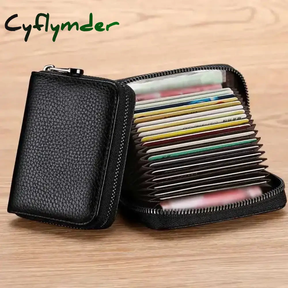 Cyflymder Multi Slot Card Holder Vintage Small Wallet Women Men Business Bank Credit Card Bag Male Coin Pouch Solid