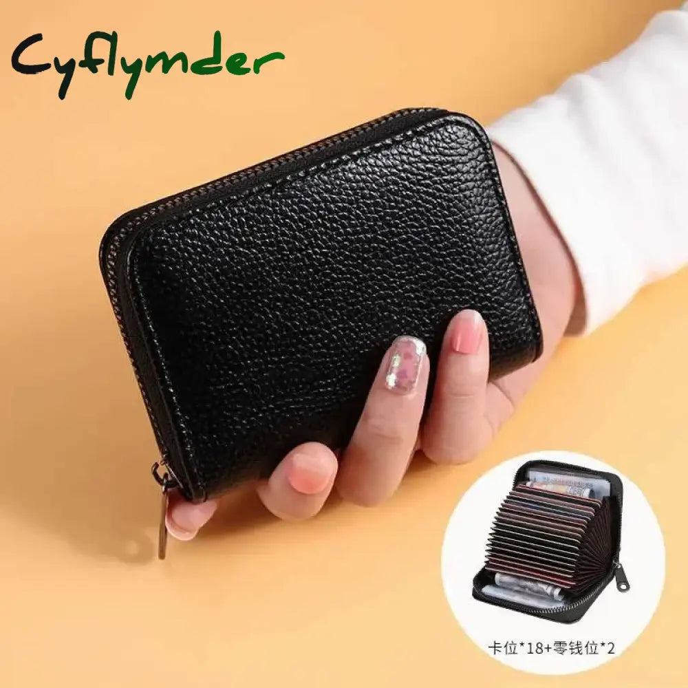 Cyflymder Multi Slot Card Holder Vintage Small Wallet Women Men Business Bank Credit Card Bag Male Coin Pouch Solid