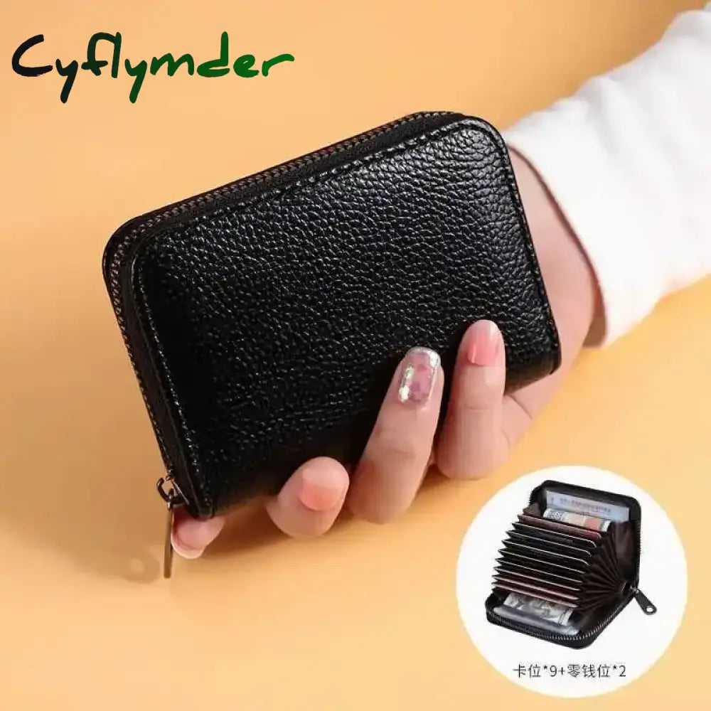 Cyflymder Multi Slot Card Holder Vintage Small Wallet Women Men Business Bank Credit Card Bag Male Coin Pouch Solid