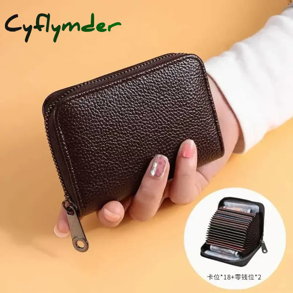 Cyflymder Multi Slot Card Holder Vintage Small Wallet Women Men Business Bank Credit Card Bag Male Coin Pouch Solid