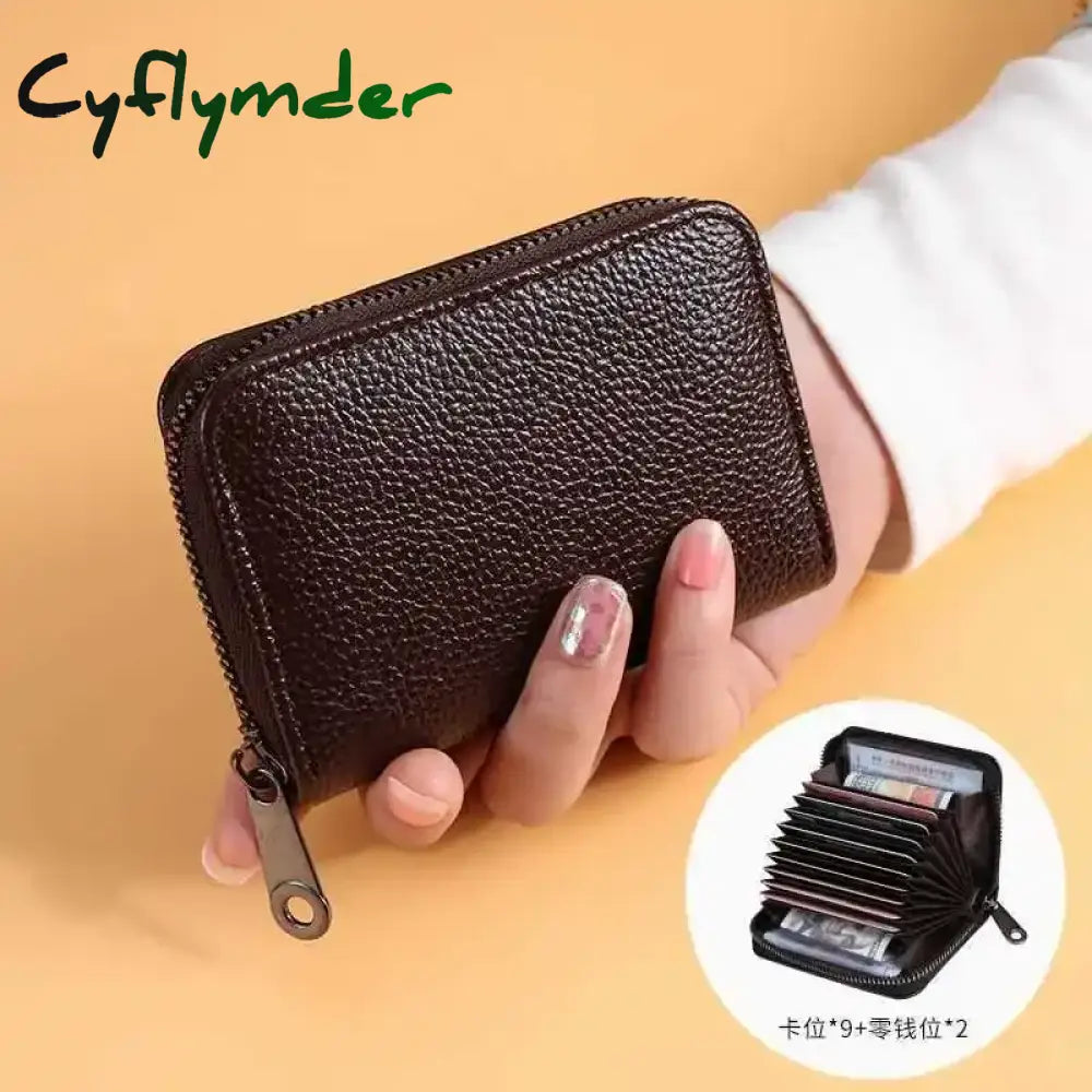 Cyflymder Multi Slot Card Holder Vintage Small Wallet Women Men Business Bank Credit Card Bag Male Coin Pouch Solid