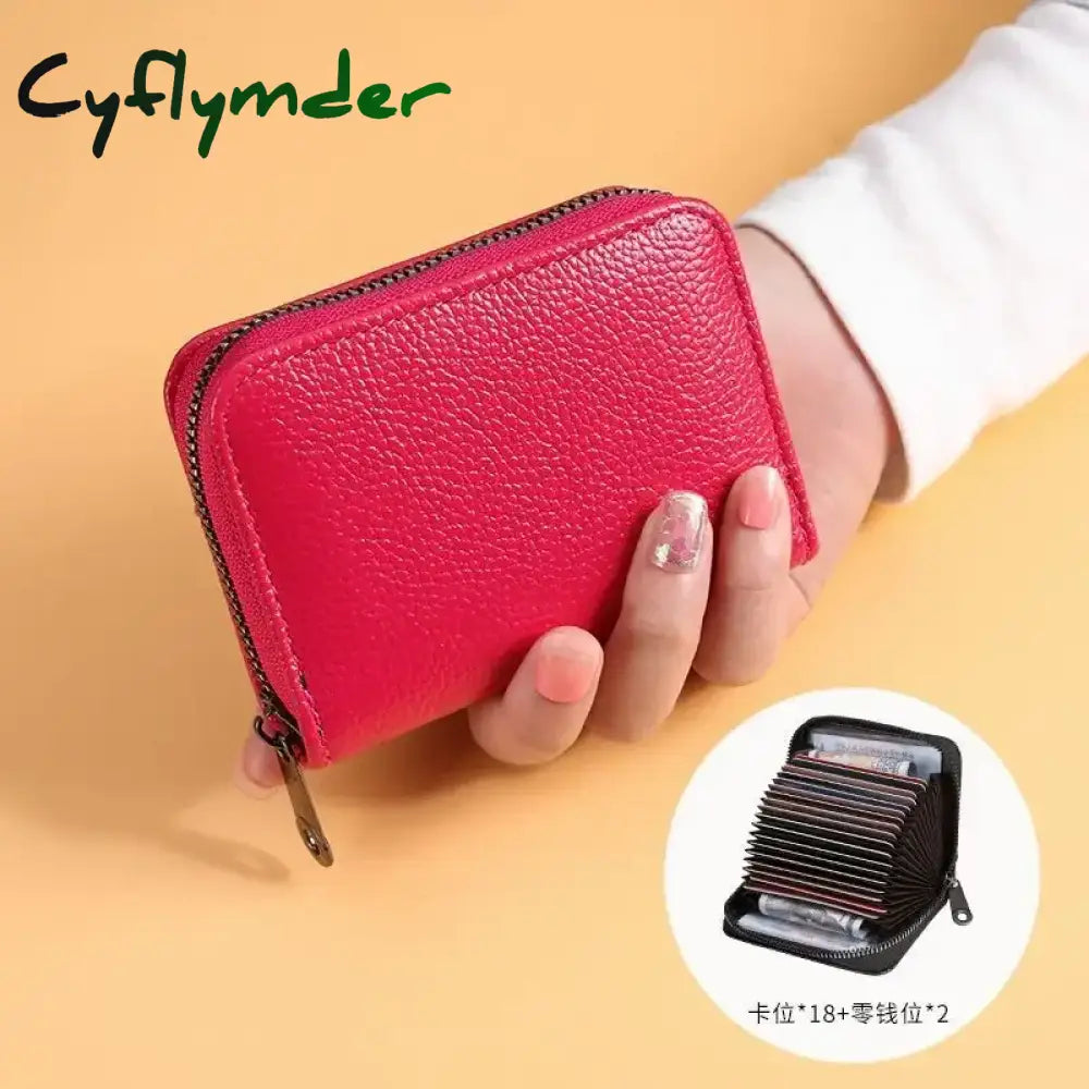 Cyflymder Multi Slot Card Holder Vintage Small Wallet Women Men Business Bank Credit Card Bag Male Coin Pouch Solid