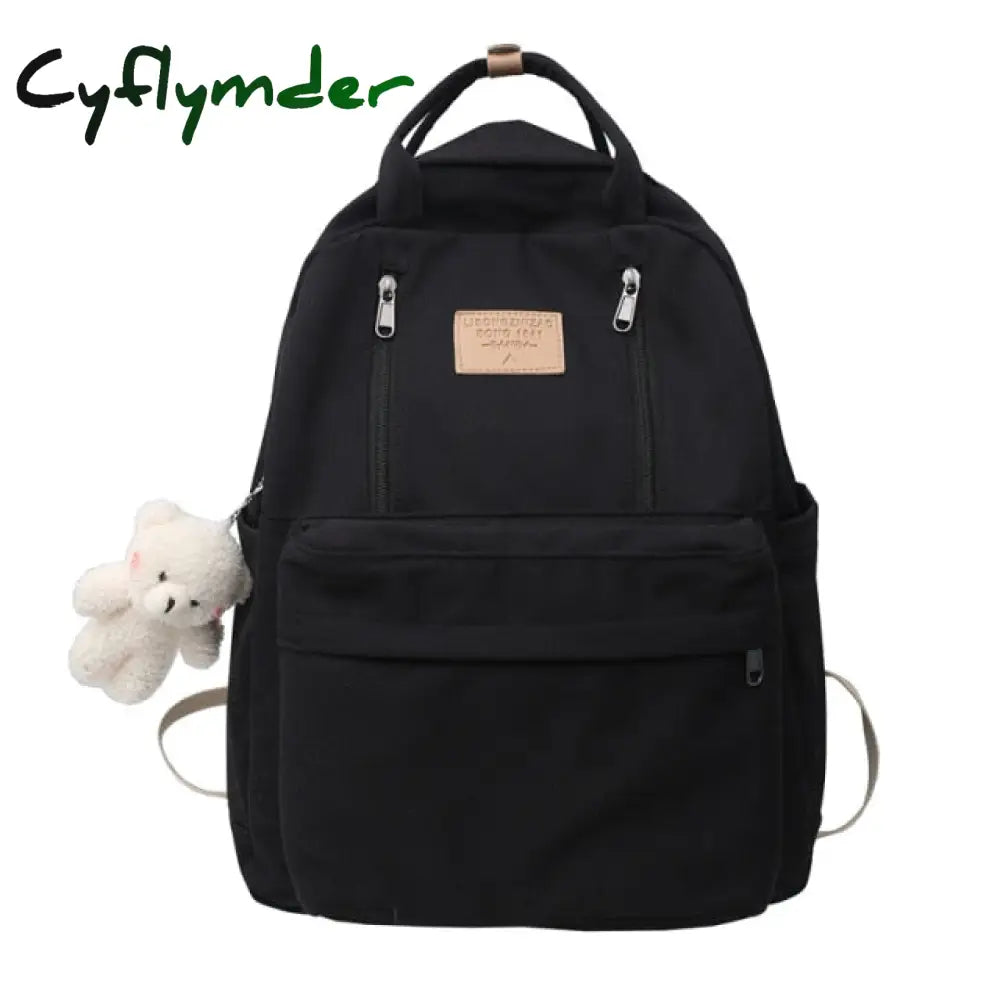 Cyflymder Multifunction Double Zipper Women Backpack Teenager Girls Laptop Student Shoulder Bag