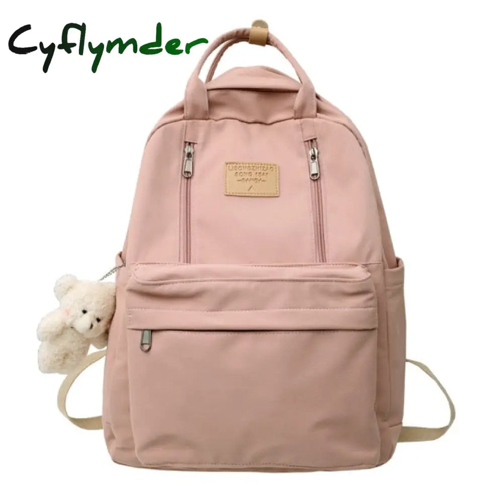 Cyflymder Multifunction Double Zipper Women Backpack Teenager Girls Laptop Student Shoulder Bag