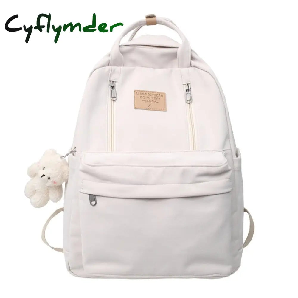 Cyflymder Multifunction Double Zipper Women Backpack Teenager Girls Laptop Student Shoulder Bag