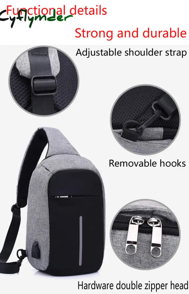 Cyflymder Multifunctional Canvas Sling Bags For Woman Anti-Theft Messenger Bags Woman’s Chest Bag