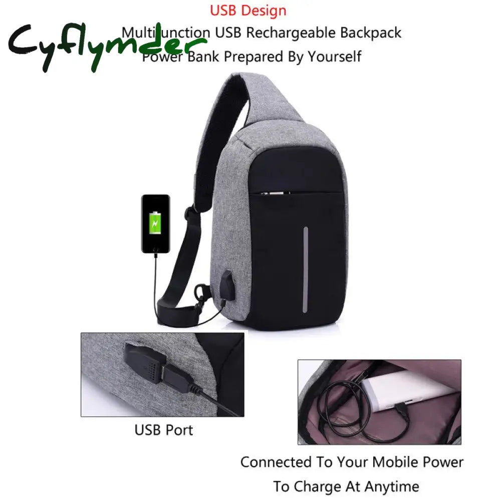 Cyflymder Multifunctional Canvas Sling Bags For Woman Anti-Theft Messenger Bags Woman’s Chest Bag