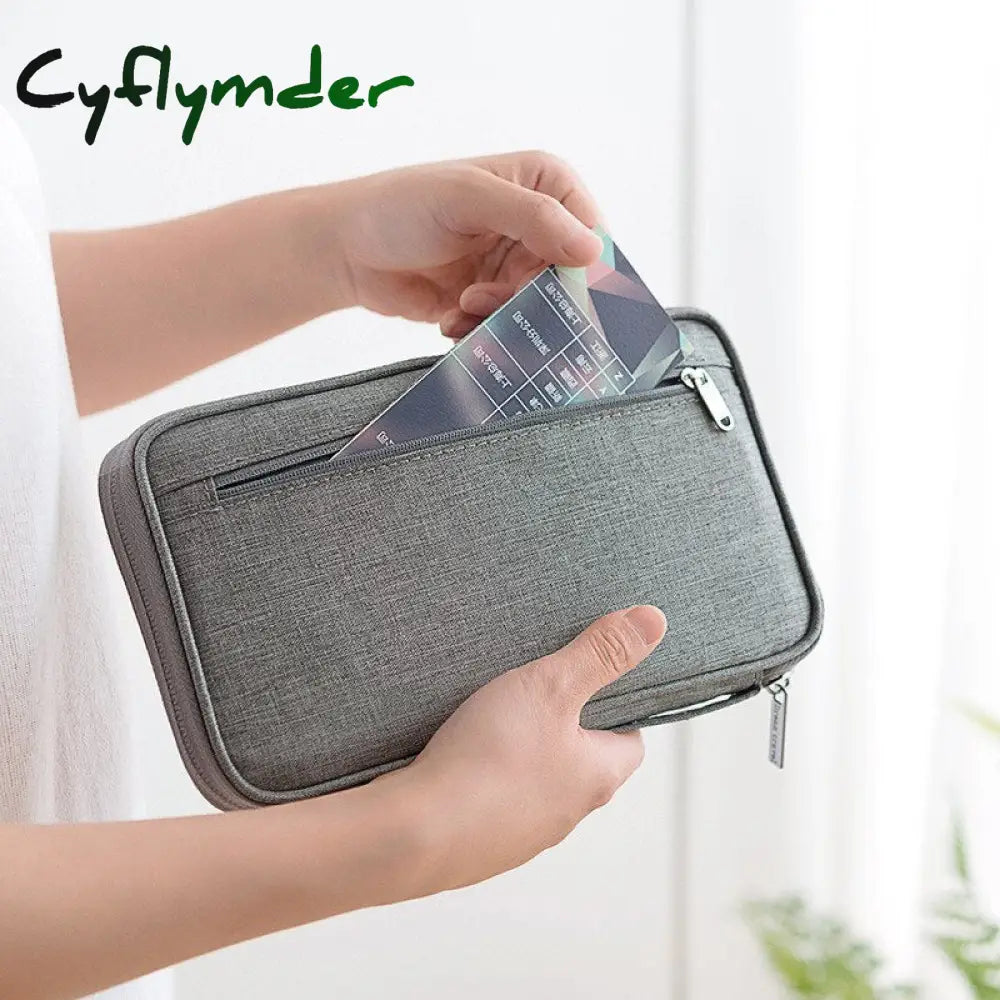 Cyflymder Multifunctional Passport Travel Wallet Cover Oxford Credit Card Package Id Document Bag