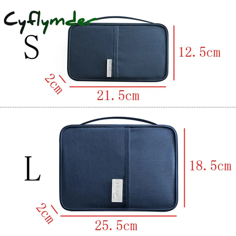 Cyflymder Multifunctional Passport Travel Wallet Cover Oxford Credit Card Package Id Document Bag