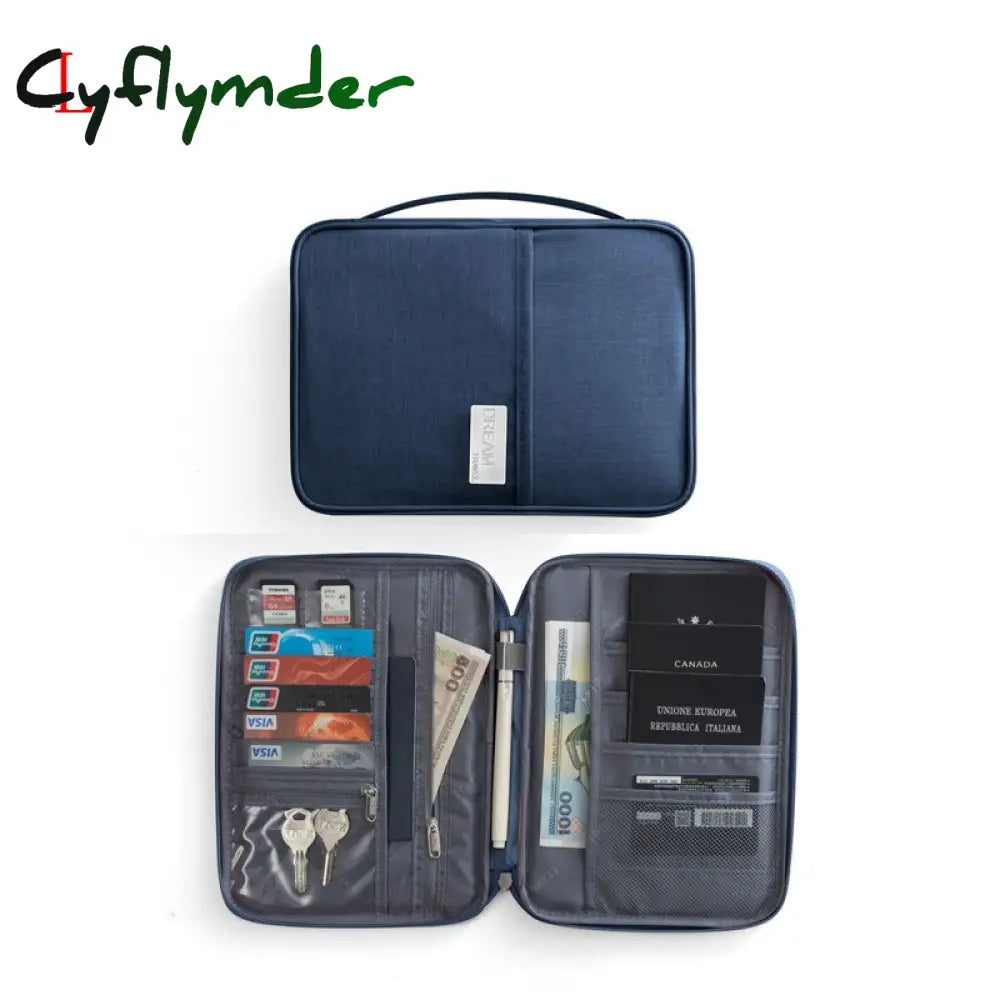 Cyflymder Multifunctional Passport Travel Wallet Cover Oxford Credit Card Package Id Document Bag