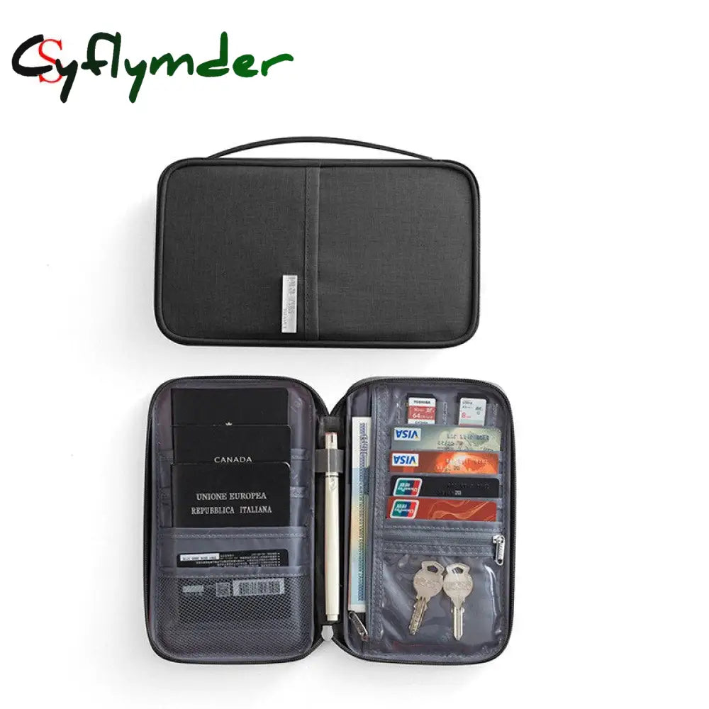 Cyflymder Multifunctional Passport Travel Wallet Cover Oxford Credit Card Package Id Document Bag