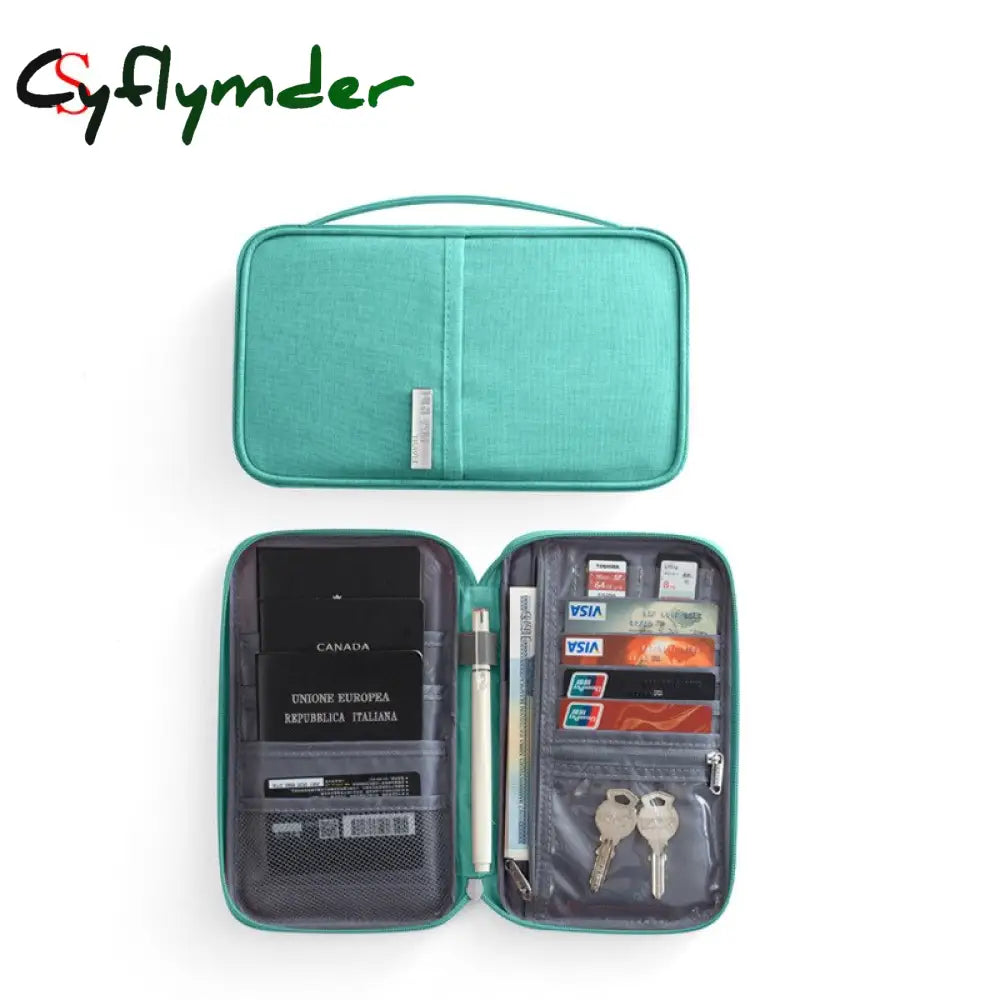 Cyflymder Multifunctional Passport Travel Wallet Cover Oxford Credit Card Package Id Document Bag