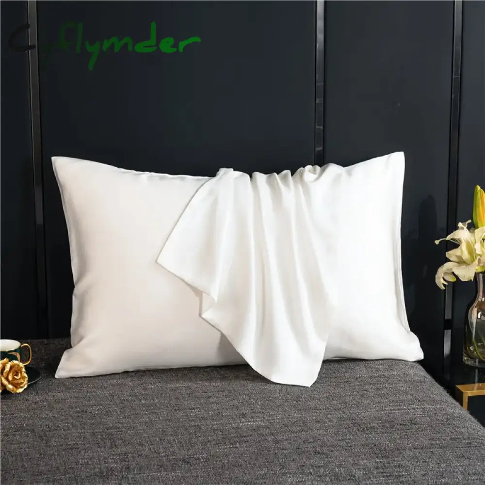 Cyflymder Natural Mulberry Silk Pillow Cover Solid Color Envelope Pillow Case Bedding Sleeping Pillowcase 40X80 Pillow