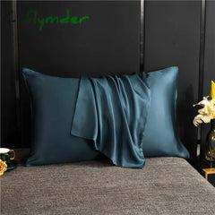 Cyflymder Natural Mulberry Silk Pillow Cover Solid Color Envelope Pillow Case Bedding Sleeping Pillowcase 40X80 Pillow