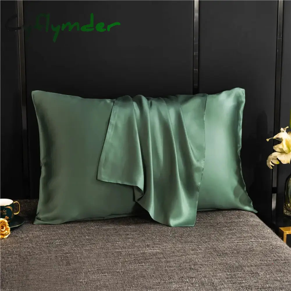 Cyflymder Natural Mulberry Silk Pillow Cover Solid Color Envelope Pillow Case Bedding Sleeping Pillowcase 40X80 Pillow