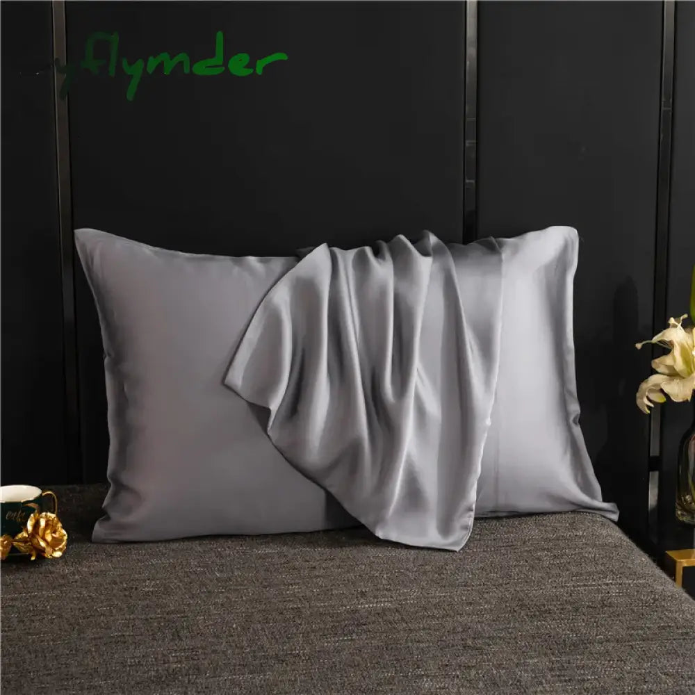 Cyflymder Natural Mulberry Silk Pillow Cover Solid Color Envelope Pillow Case Bedding Sleeping Pillowcase 40X80 Pillow