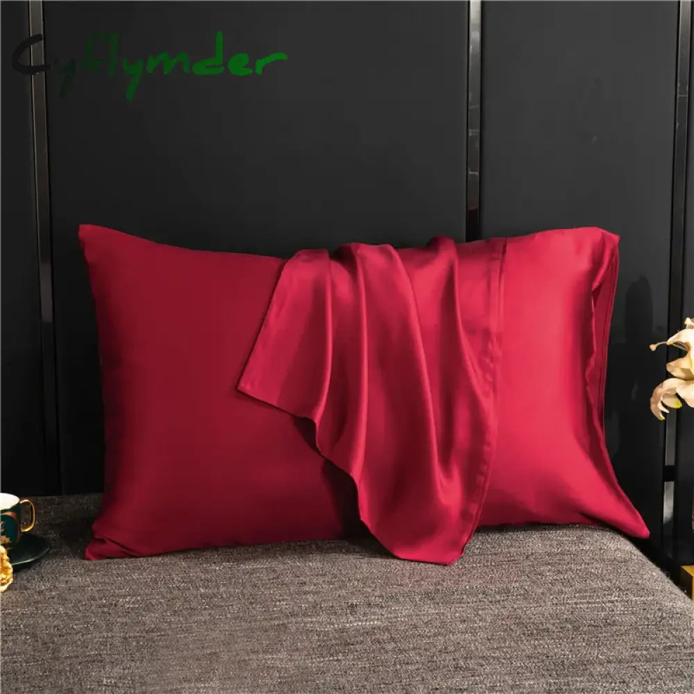 Cyflymder Natural Mulberry Silk Pillow Cover Solid Color Envelope Pillow Case Bedding Sleeping Pillowcase 40X80 Pillow