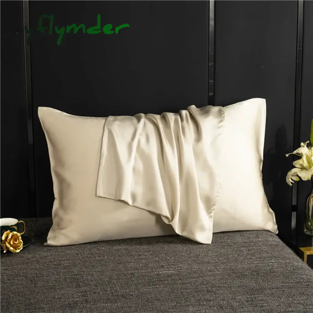 Cyflymder Natural Mulberry Silk Pillow Cover Solid Color Envelope Pillow Case Bedding Sleeping Pillowcase 40X80 Pillow