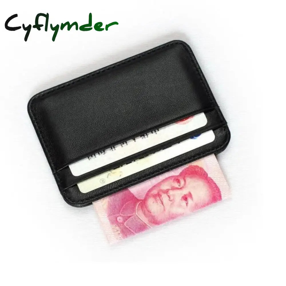 Cyflymder New 100% Sheepskin Genuine Leather Credit Card Case Mini Id Holder Small Purse For Man