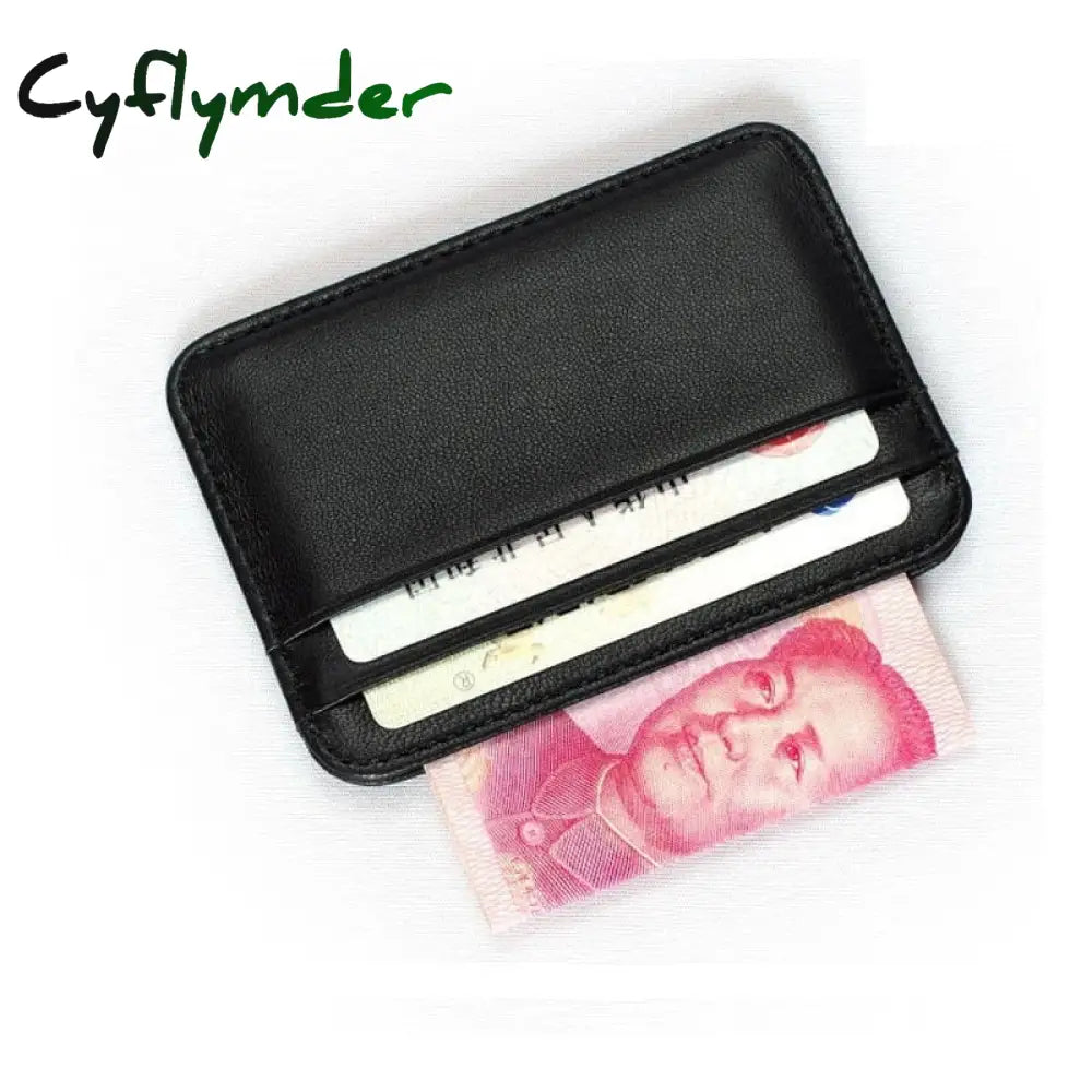 Cyflymder New 100% Sheepskin Genuine Leather Credit Card Case Mini Id Holder Small Purse For Man