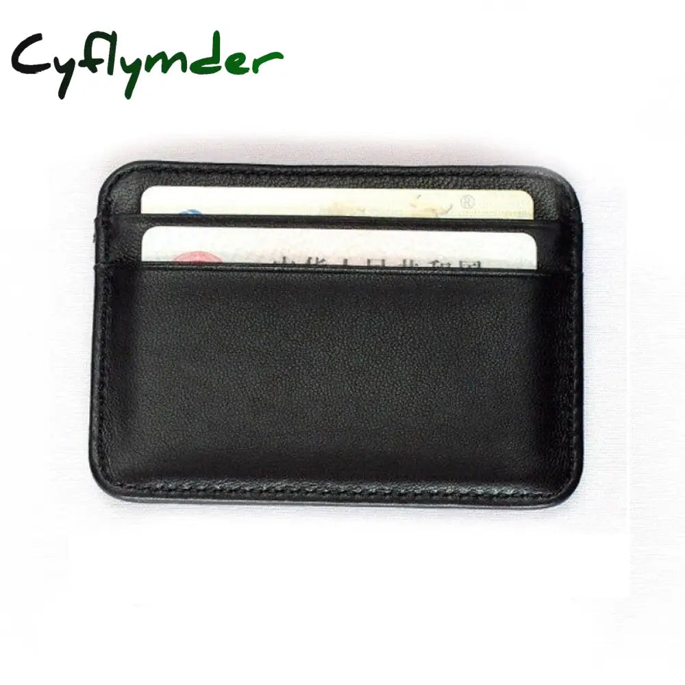 Cyflymder New 100% Sheepskin Genuine Leather Credit Card Case Mini Id Holder Small Purse For Man