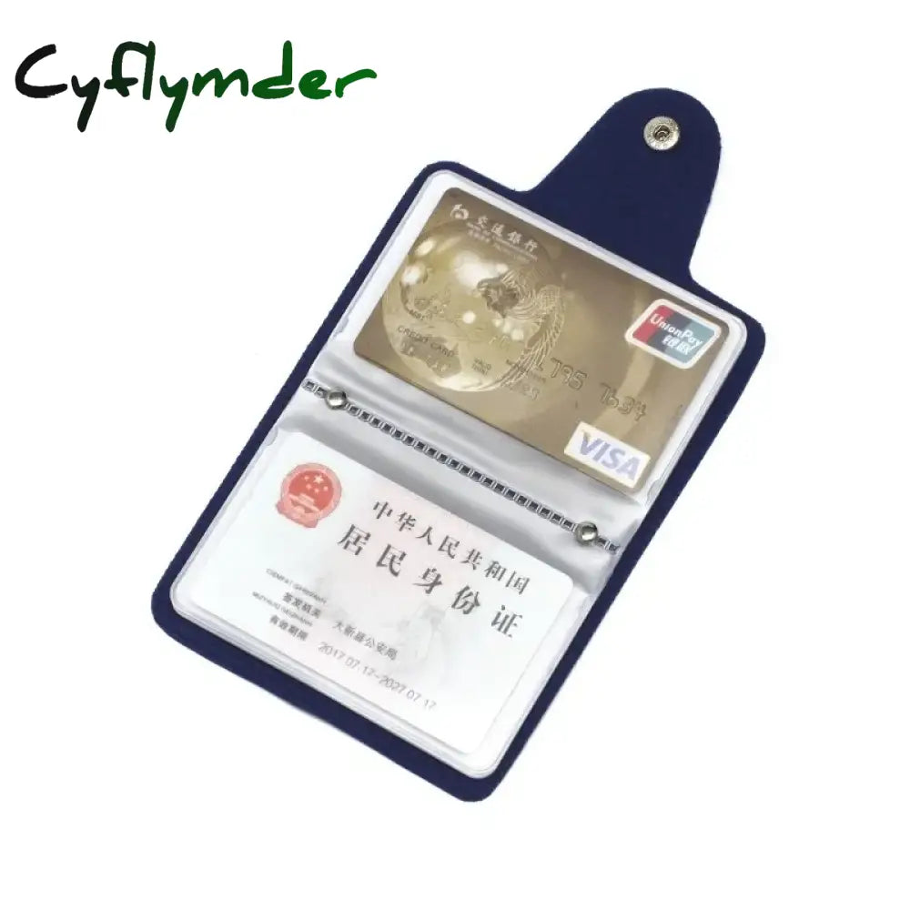 Cyflymder New 24 Slots Bits Card Holder Bag Simple Solid Color Pocket Case Women Men Credit ID Card Organizer Leather