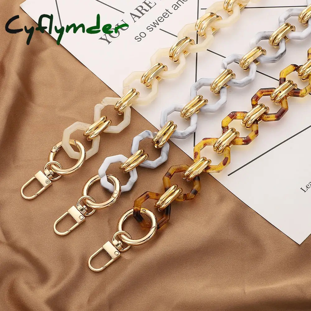 Cyflymder New Acrylic Bag Chain Strap Removable Accessories Colourful Women’s Resin Chain Of Bags