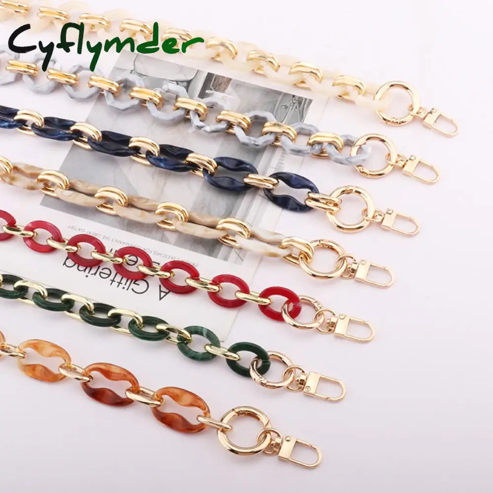 Cyflymder New Acrylic Bag Chain Strap Removable Accessories Colourful Women’s Resin Chain Of Bags