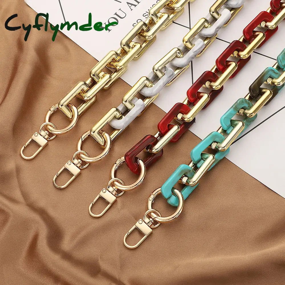 Cyflymder New Acrylic Bag Chain Strap Removable Accessories Colourful Women’s Resin Chain Of Bags