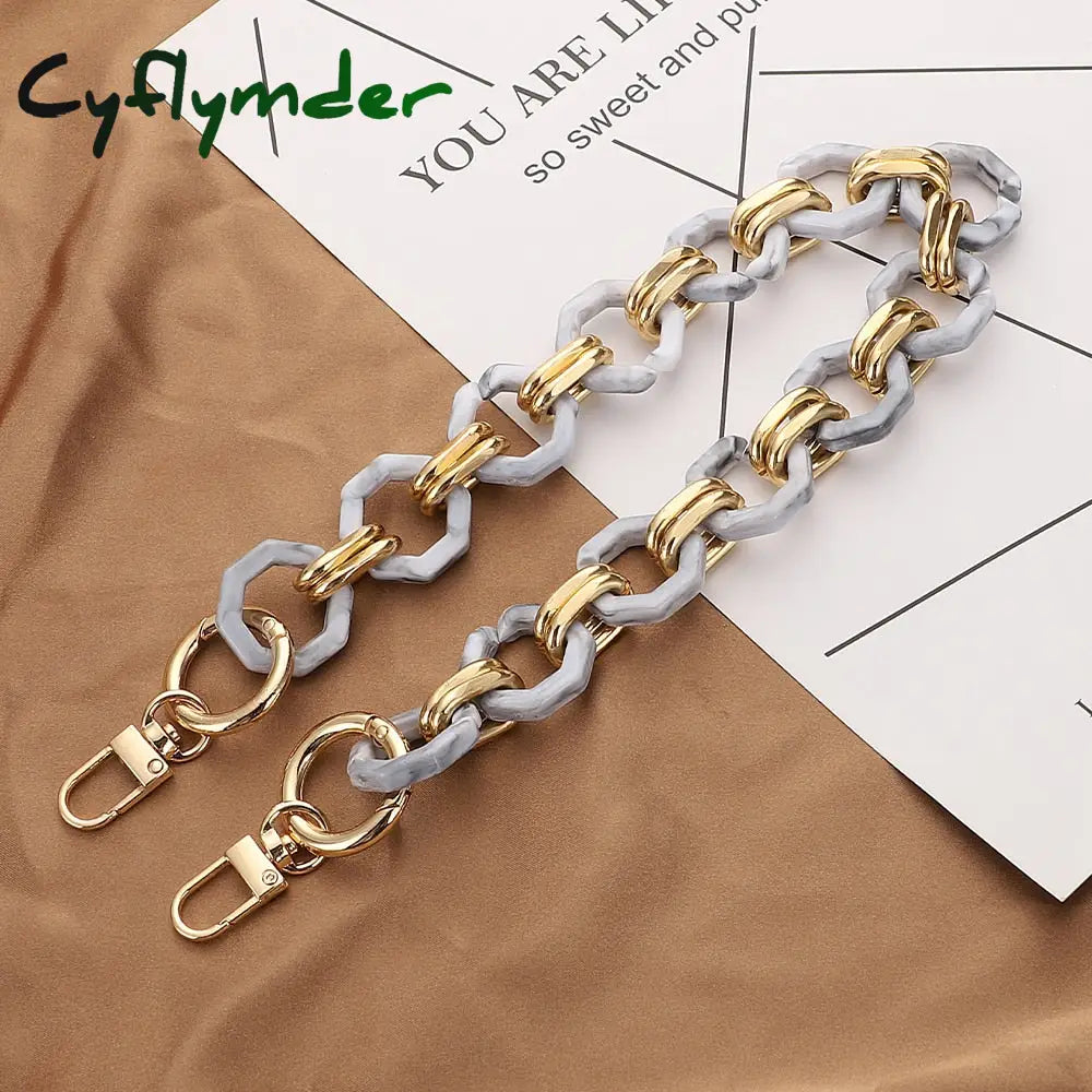 Cyflymder New Acrylic Bag Chain Strap Removable Accessories Colourful Women’s Resin Chain Of Bags