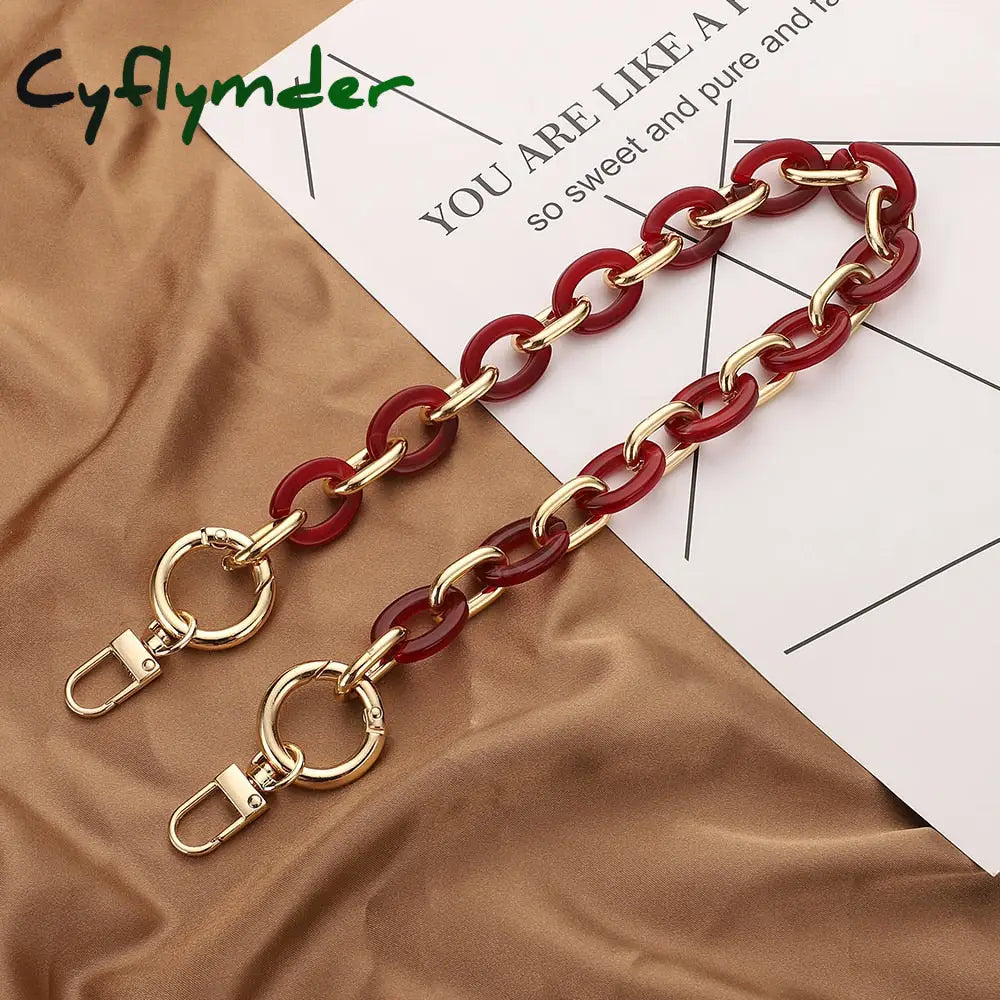 Cyflymder New Acrylic Bag Chain Strap Removable Accessories Colourful Women’s Resin Chain Of Bags