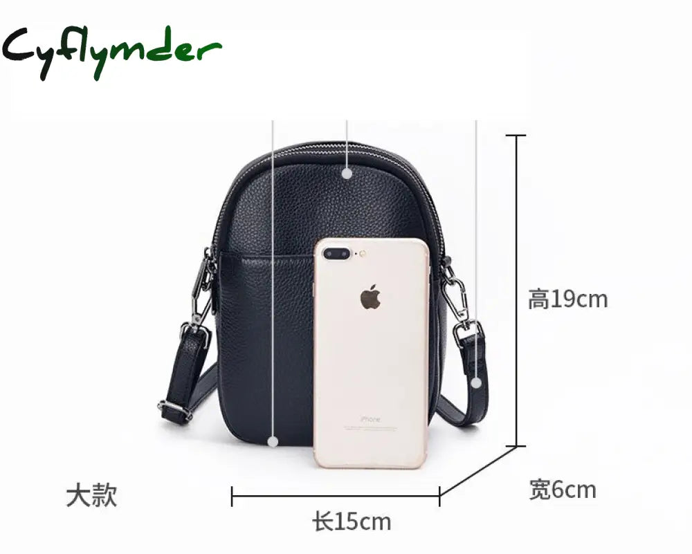 Cyflymder New Arrival Mini Crossbody Bag Purse Genuine Leather Phone Pouch Women Messenger Bags