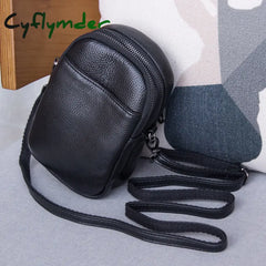 Cyflymder New Arrival Mini Crossbody Bag Purse Genuine Leather Phone Pouch Women Messenger Bags