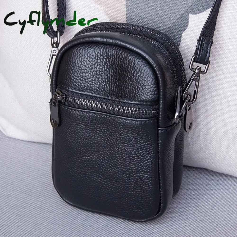 Cyflymder New Arrival Mini Crossbody Bag Purse Genuine Leather Phone Pouch Women Messenger Bags