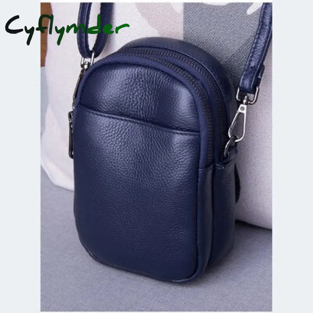 Cyflymder New Arrival Mini Crossbody Bag Purse Genuine Leather Phone Pouch Women Messenger Bags