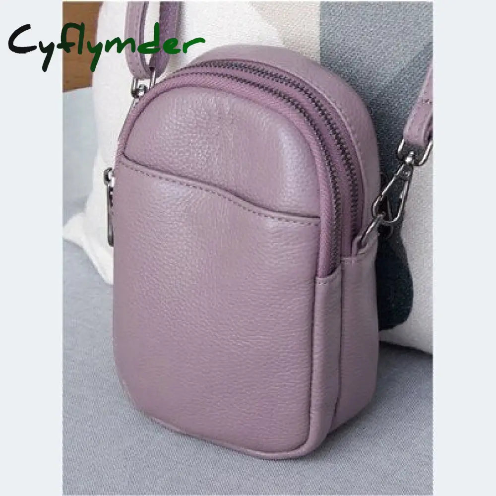 Cyflymder New Arrival Mini Crossbody Bag Purse Genuine Leather Phone Pouch Women Messenger Bags