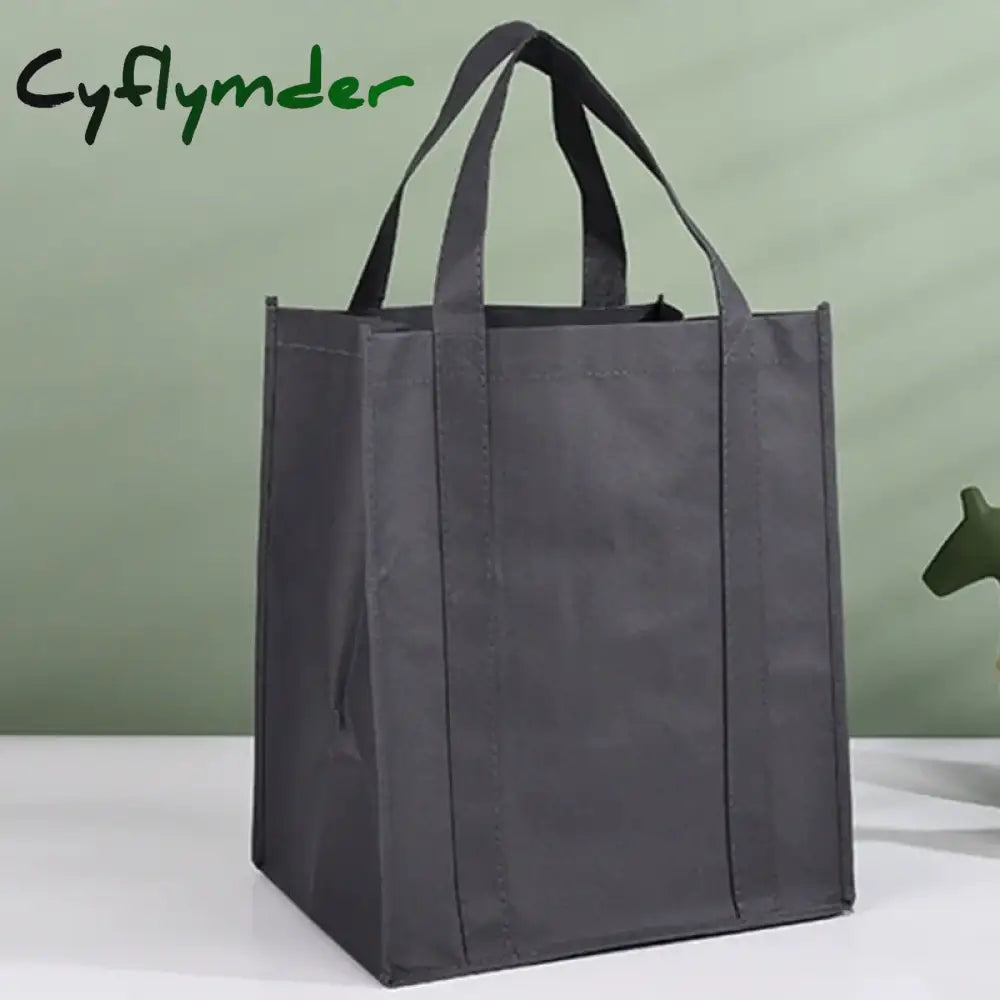 Cyflymder New Arrival Quality Reusable Foldable Button Shopping Bag Durable Non-Woven Tote Pouch