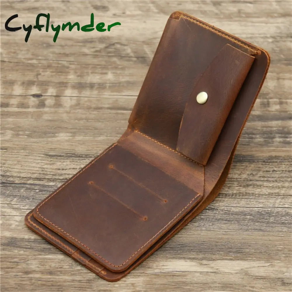 Cyflymder New Arrival Vintage Men’s Genuine Leather Wallet Credit Card Holder Small Money Bag Id