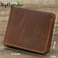 Cyflymder New Arrival Vintage Men’s Genuine Leather Wallet Credit Card Holder Small Money Bag Id