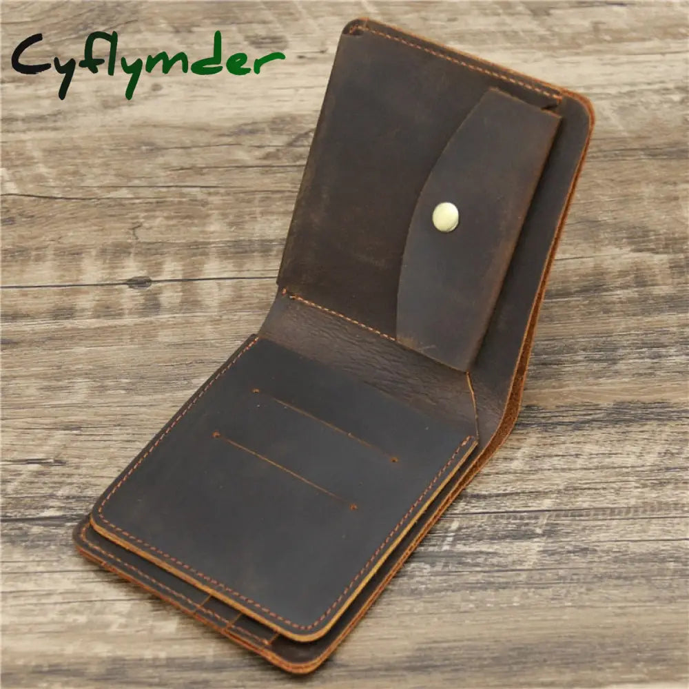 Cyflymder New Arrival Vintage Men’s Genuine Leather Wallet Credit Card Holder Small Money Bag Id