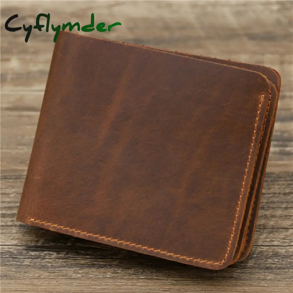 Cyflymder New Arrival Vintage Men’s Genuine Leather Wallet Credit Card Holder Small Money Bag Id